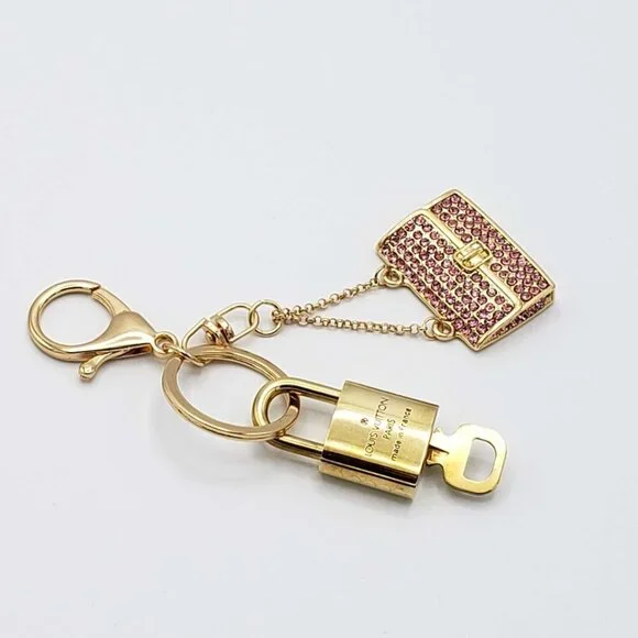 100% Auth Louis Vuitton Lock & Key with unbranded Bagcharm, Keycharm, Keychain - Picture 3 of 6